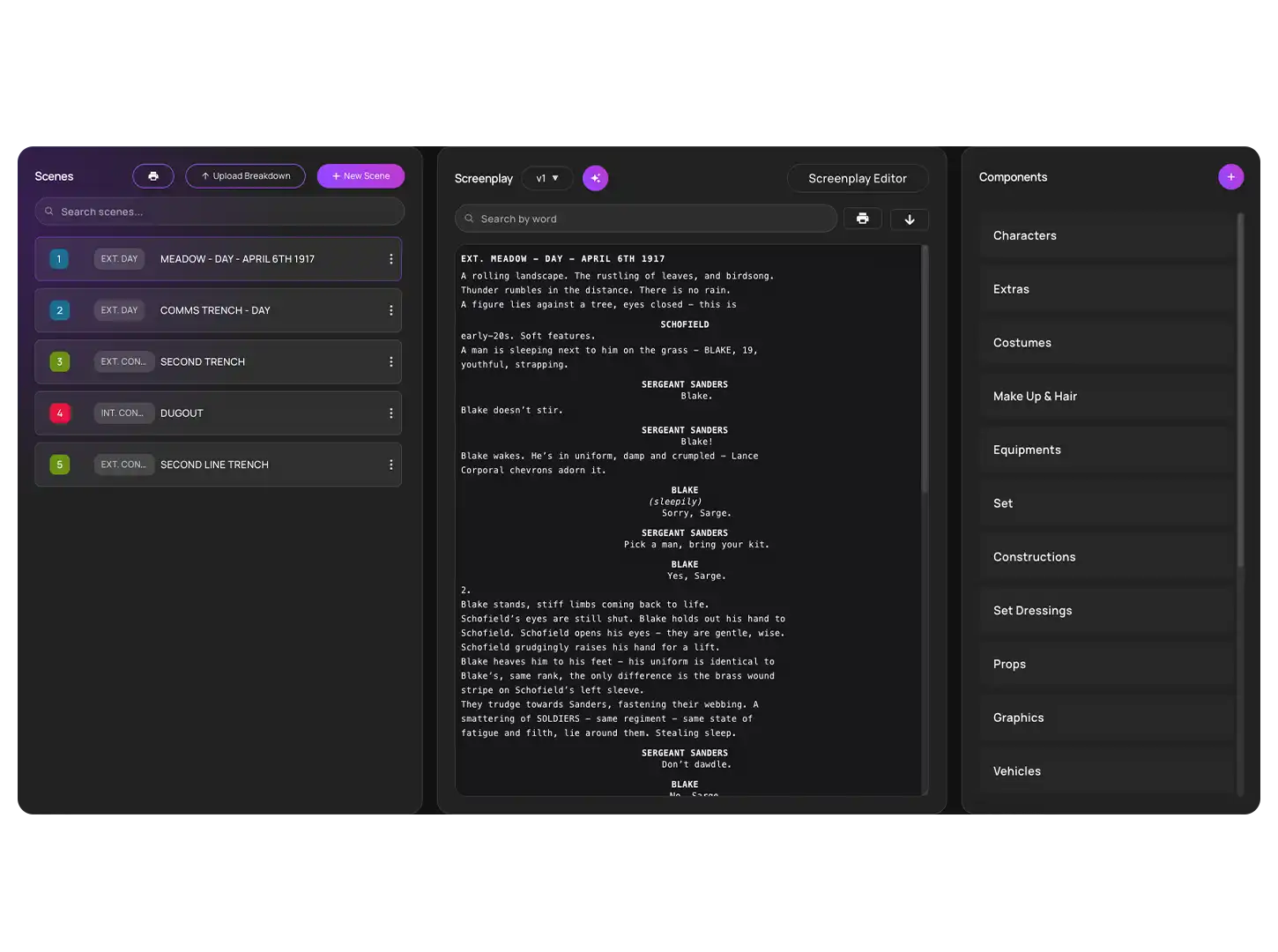 Shot breakdown system overview
